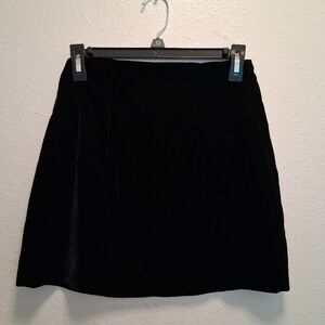 Zara Black Velvet Velour Mini Skirt